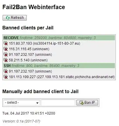 Web ツールまたは Web アプリのダウンロード Fail2Ban Web インターフェイス