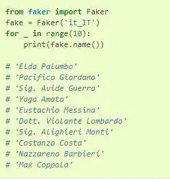 Download web tool or web app Faker for Python