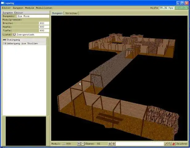 Download de webtool of webapp Fantasierollenspel met Lapwing3D om online onder Linux te draaien