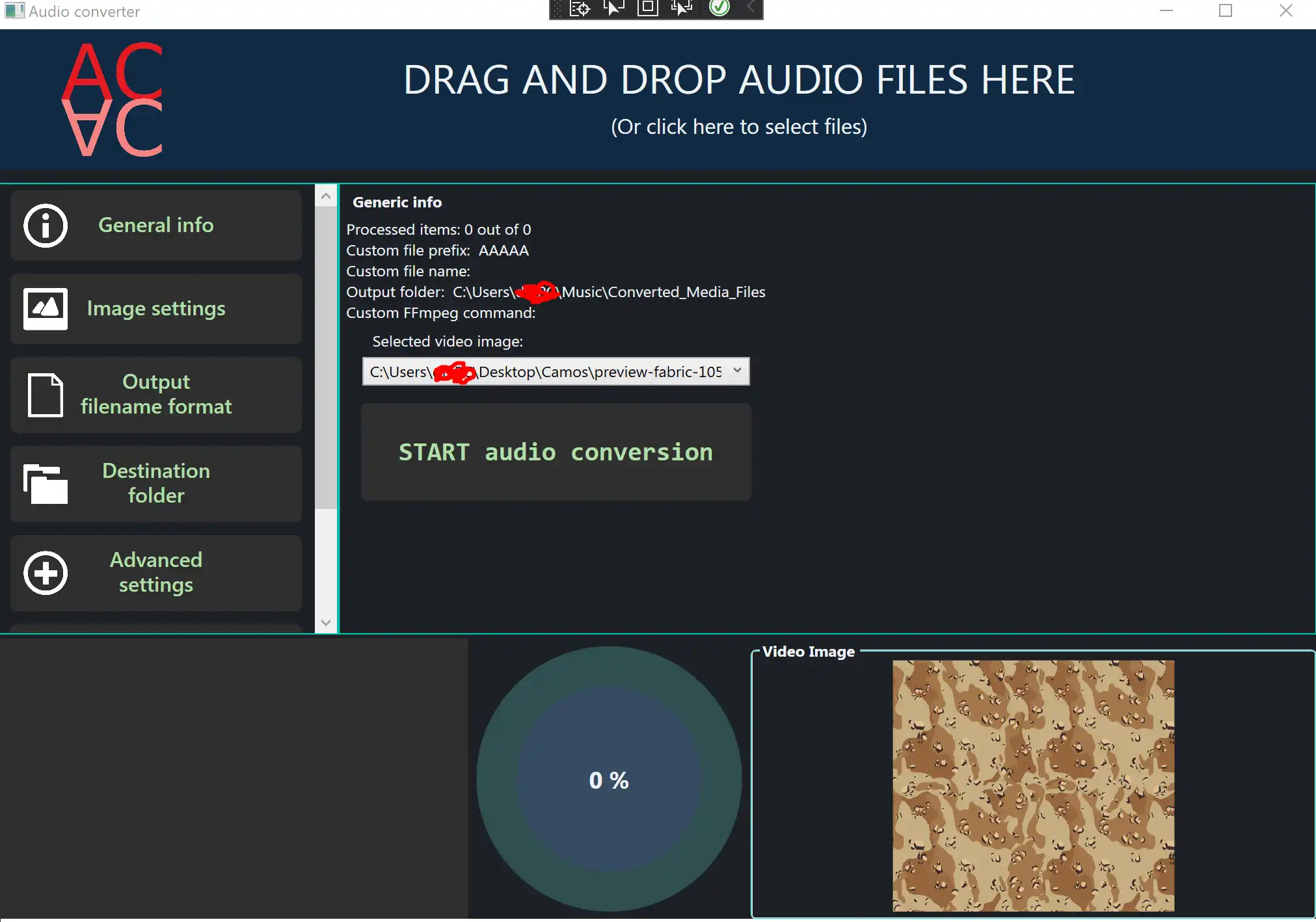 Descargar herramienta web o aplicación web Conversor rápido de audio a video + imagen