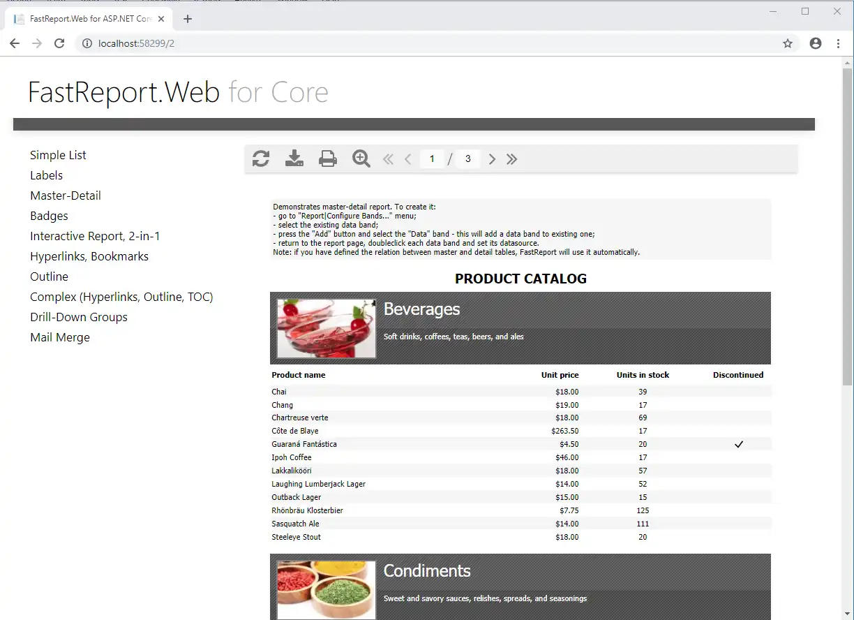 Descărcați instrumentul web sau aplicația web FastReport Open Source