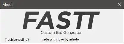 Загрузите веб-инструмент или веб-приложение FASTT Custom Bat Generator