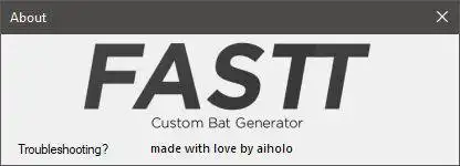 Web aracını veya web uygulamasını indirin FASTT Custom Bat Generator