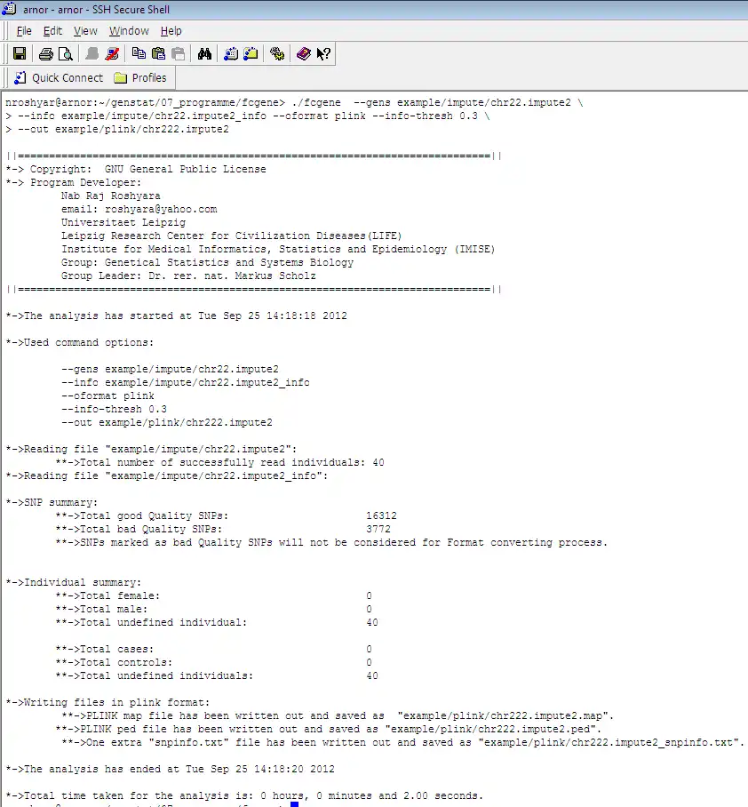 Download web tool or web app fcGENE: Genotype  format converter  to run in Linux online