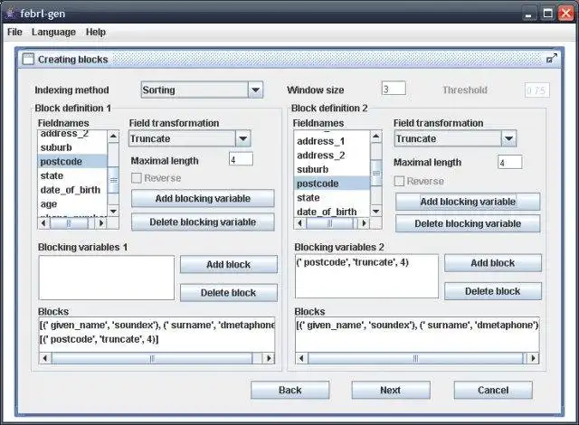 Download web tool or web app febrl-gen