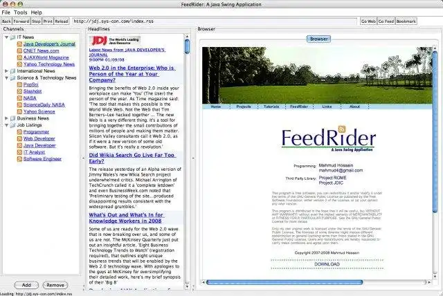 Download web tool or web app FeedRider: A Feed Reader Application
