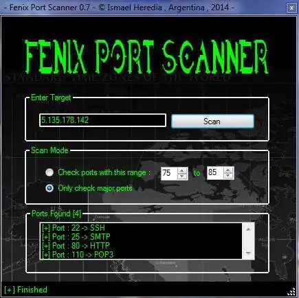 Загрузите веб-инструмент или веб-приложение Fenix ​​Port Scanner
