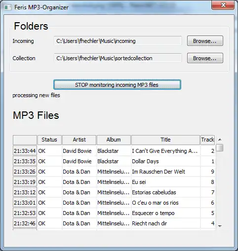 Download web tool or web app Feris MP3-Organizer