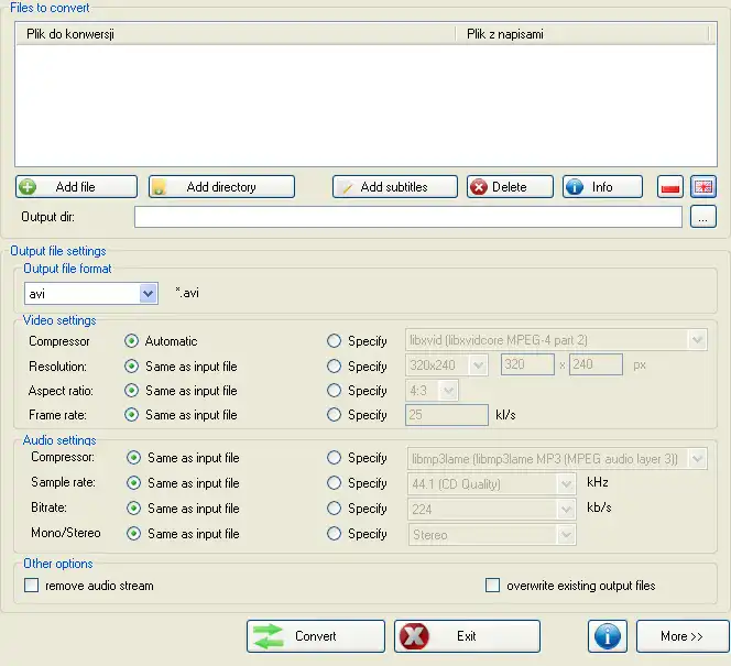 Download web tool or web app FFMpegGUIVideoConverter