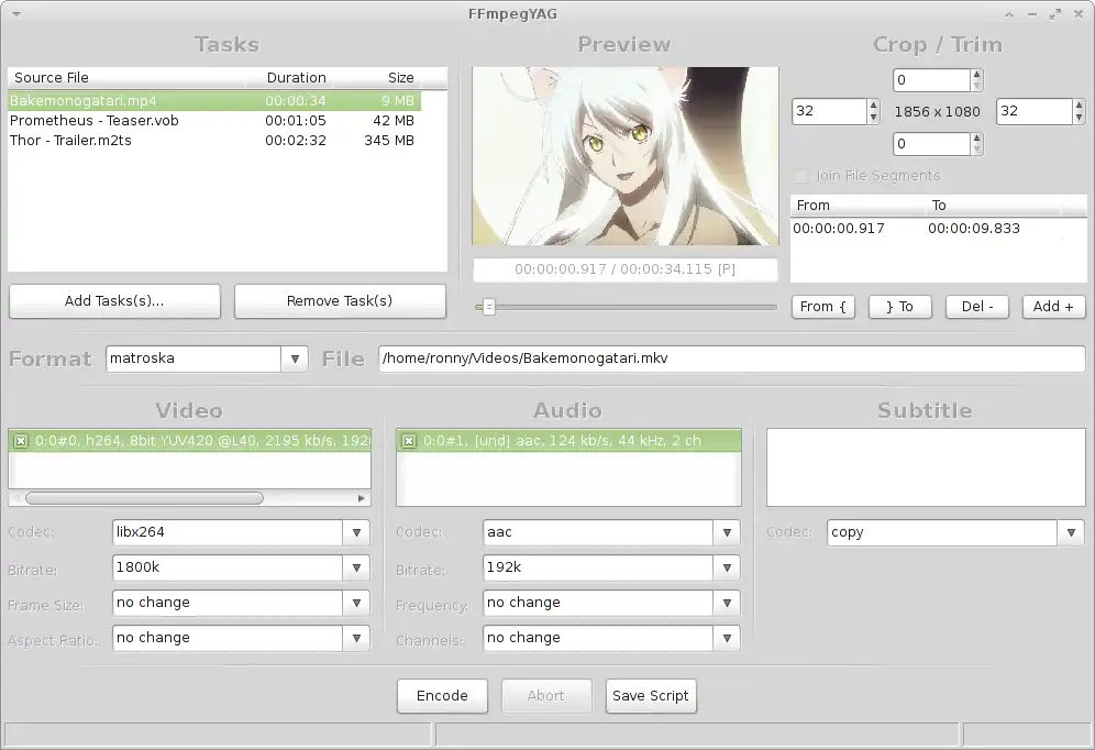 Download webtool of webapp FFmpegYAG