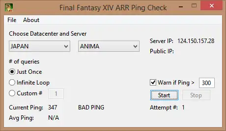 Download web tool or web app FFXIV: ARR Ping Check