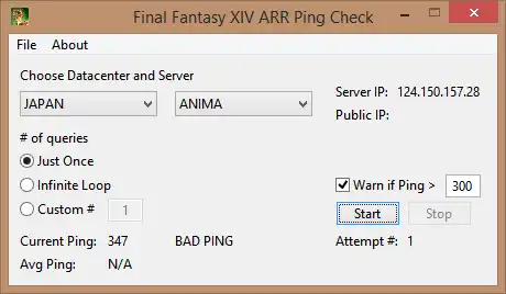 Tải xuống công cụ web hoặc ứng dụng web FFXIV: ARR Ping Check