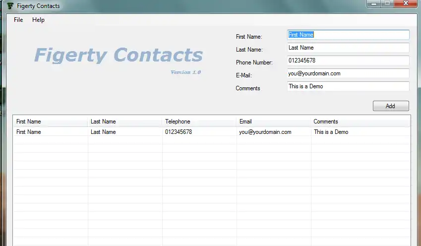 Download web tool or web app FigertyContacts