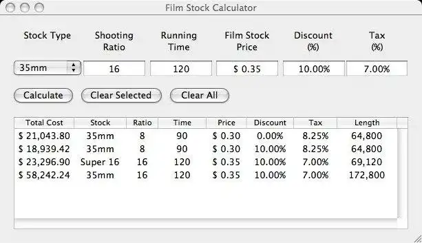 Baixe a ferramenta da web ou o aplicativo da web Calculadora de estoque de filmes