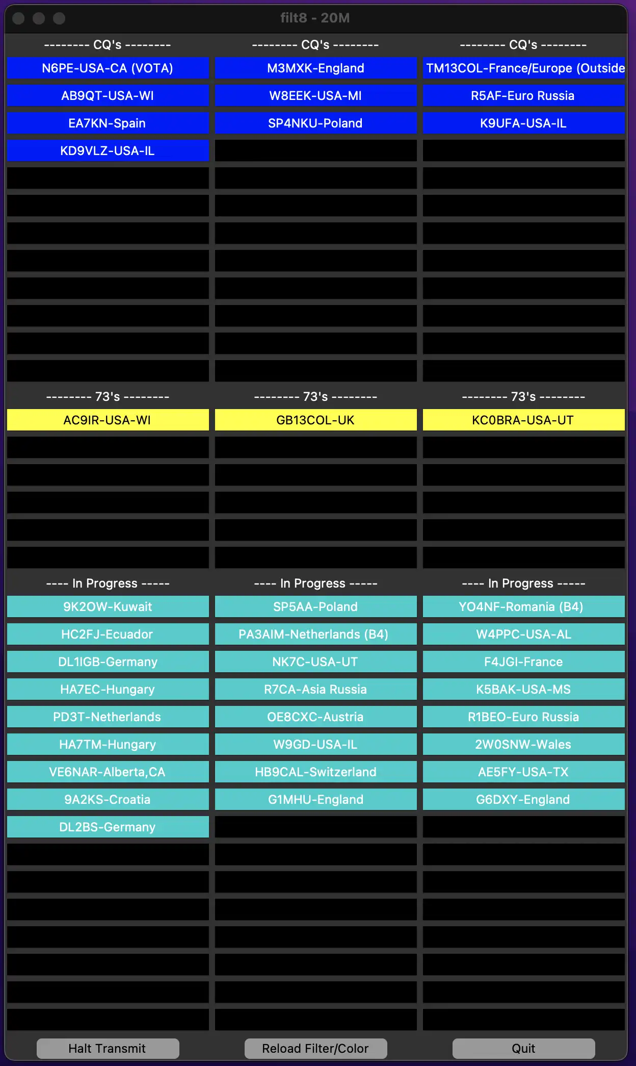 Download web tool or web app Filt8 - for WSJT protocols FT8 FT4 v0.9