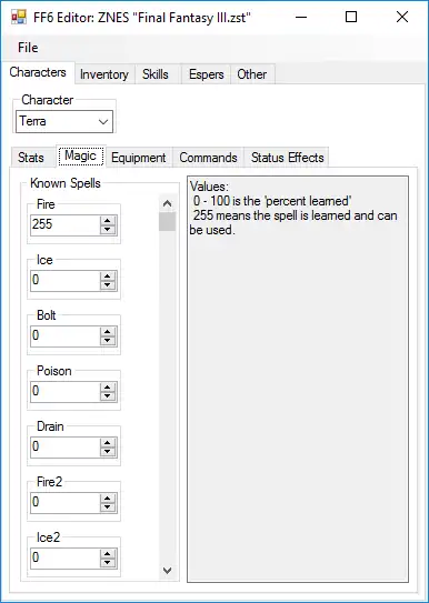 Télécharger l'outil Web ou l'application Web Final Fantasy 6 Save Editor