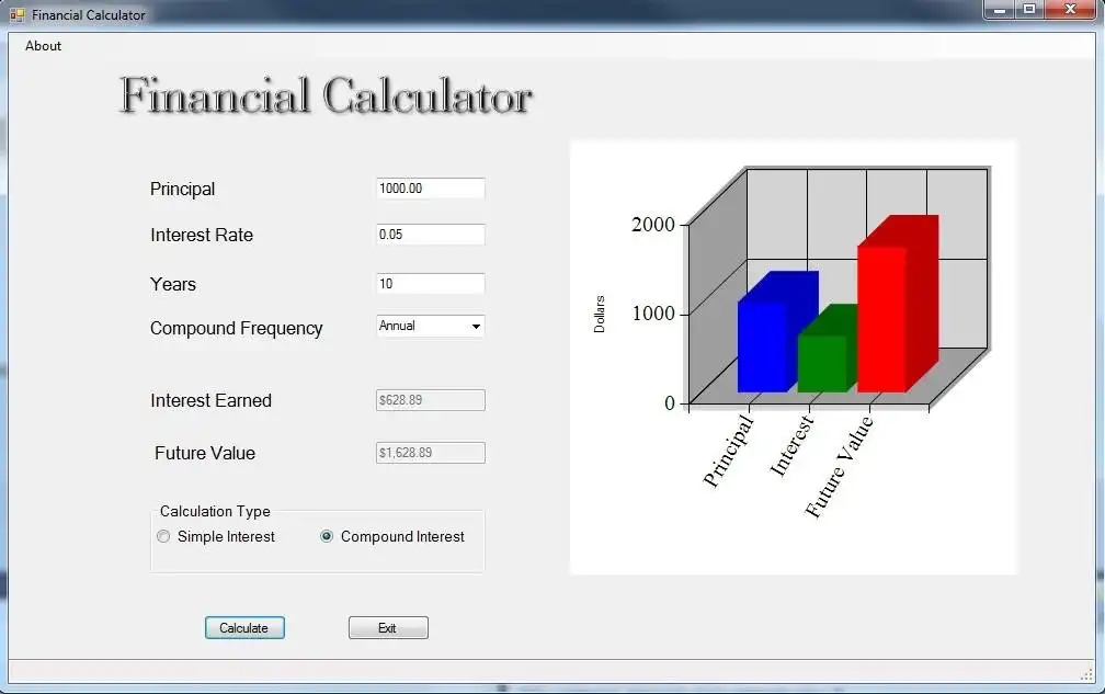 Download web tool or web app Financial calculator