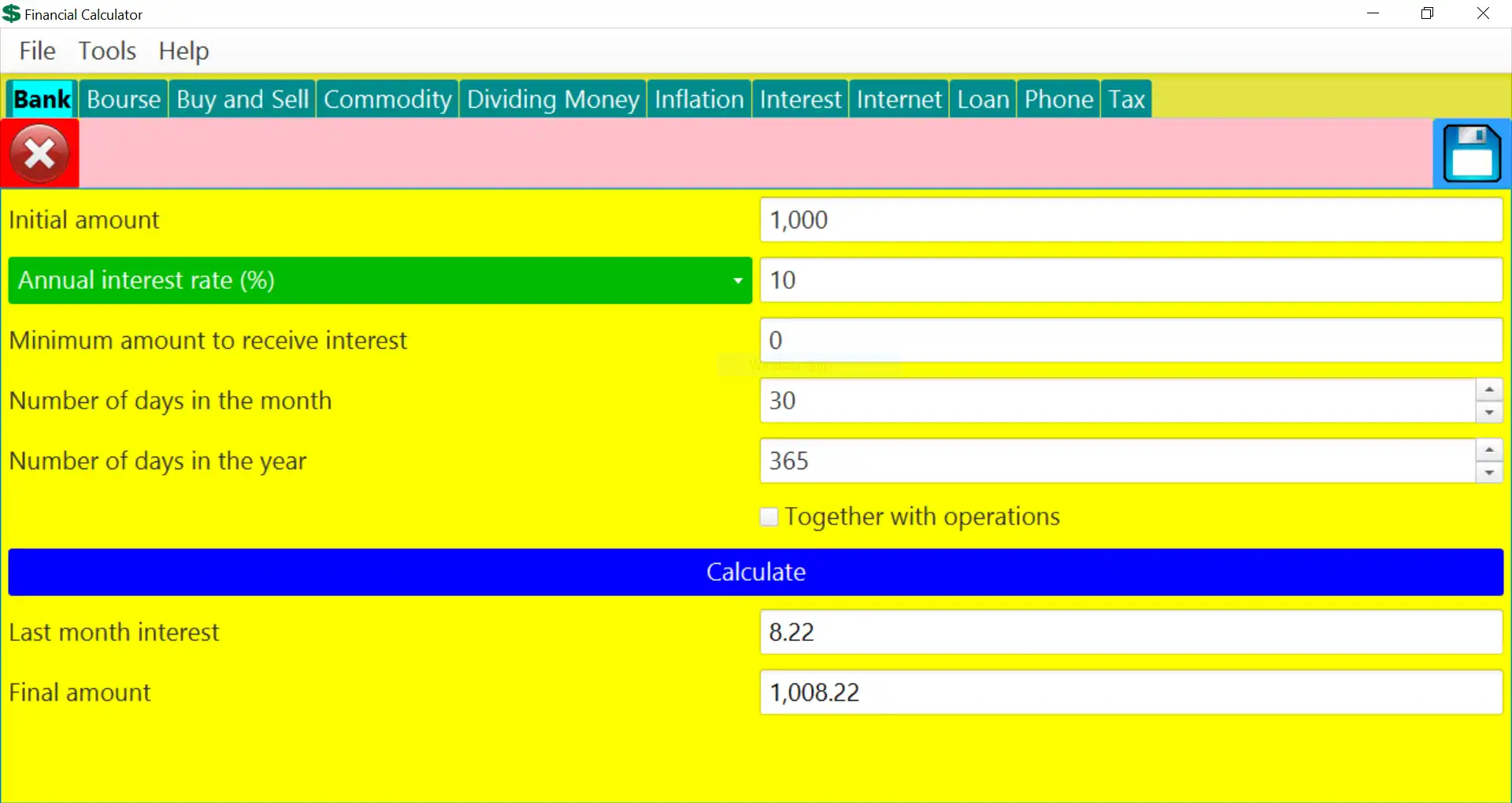 Download web tool or web app Financial Calculator (Windows setup)