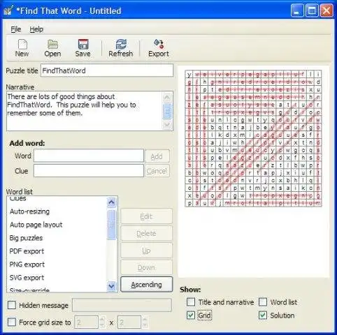 Download web tool or web app FindThatWord