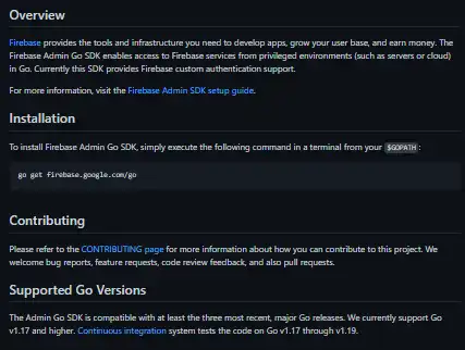 ウェブツールまたはウェブアプリ Firebase Admin Go SDK をダウンロード