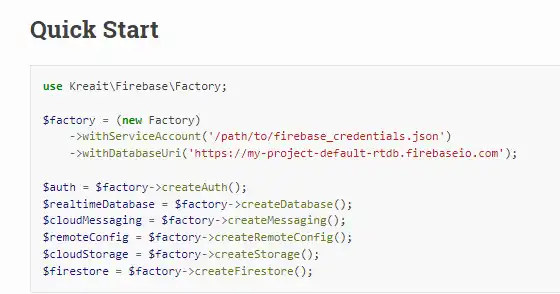 ดาวน์โหลดเครื่องมือเว็บหรือเว็บแอป Firebase Admin PHP SDK