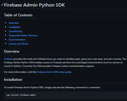 웹 도구 또는 웹 앱 Firebase Admin Python SDK 다운로드