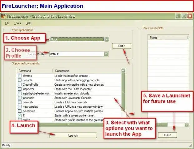 Download web tool or web app FireLauncher