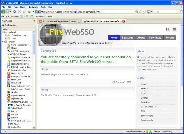 הורד כלי אינטרנט או אפליקציית אינטרנט שרת FireWebSSO