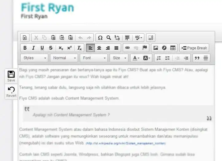 Unduh alat web atau aplikasi web Fiyo CMS