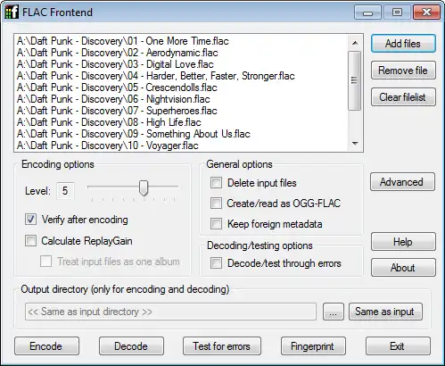 Download webtool of webapp FLAC Frontend