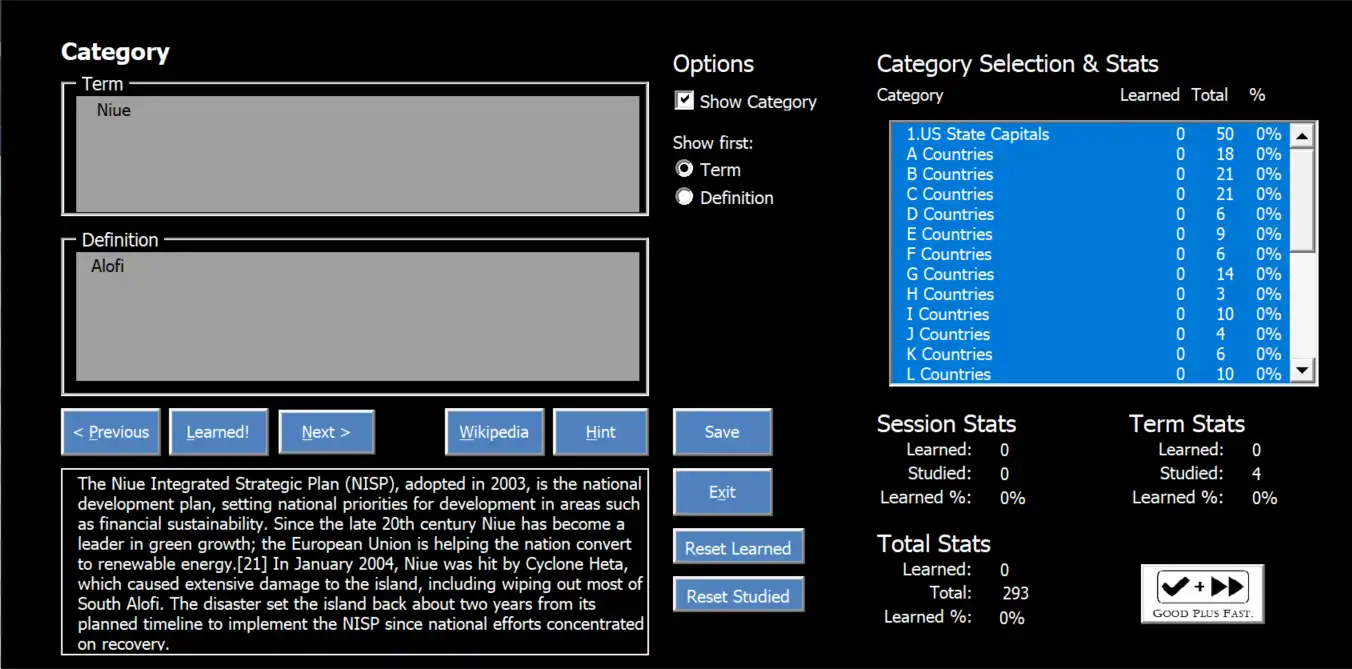 Unduh alat web atau aplikasi web Flashcards - Good Plus Fast