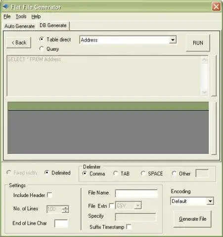 Download web tool or web app Flat File Generator