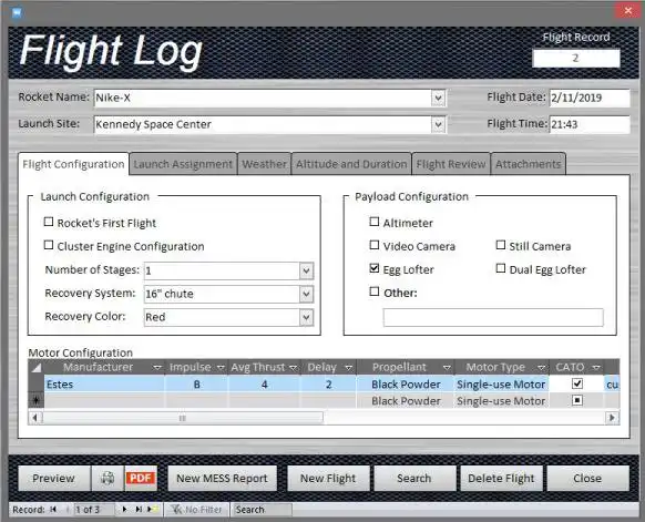 Download web tool or web app Flight Log to run in Windows online over Linux online