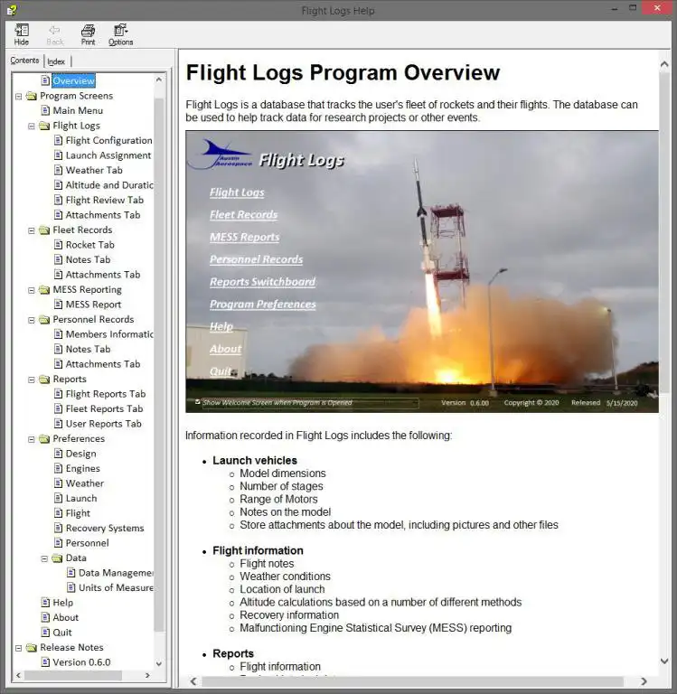 Download web tool or web app Flight Log to run in Windows online over Linux online