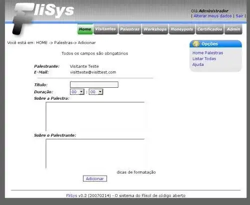 Web ツールまたは Web アプリをダウンロード Flisys - Flisol オープン ソース システム