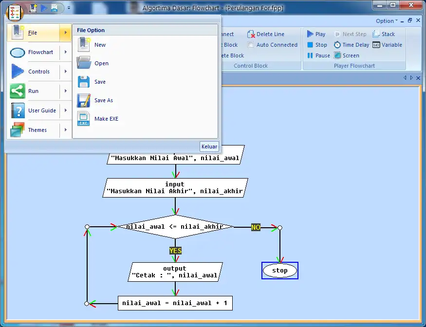 Descărcați instrumentul web sau aplicația web Flowchart Visual Programming