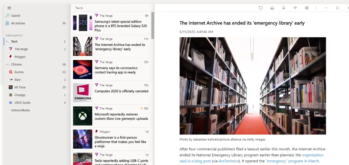 Download web tool or web app Fluent Reader
