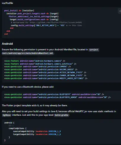 Download web tool or web app Flutter-WebRTC