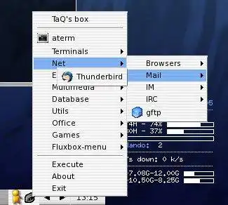 قم بتنزيل أداة الويب أو تطبيق الويب Fluxbox Tray Menu