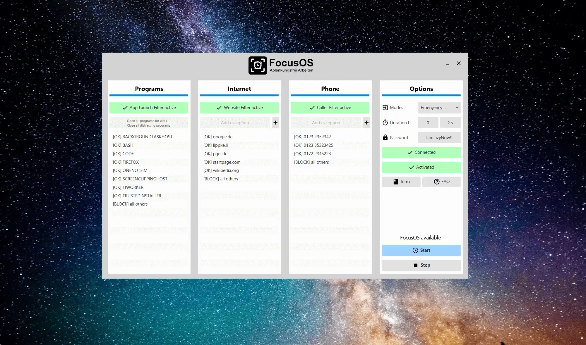 WebツールまたはWebアプリFocusOSをダウンロード-ブロッカーWebサイト、アプリ、通話