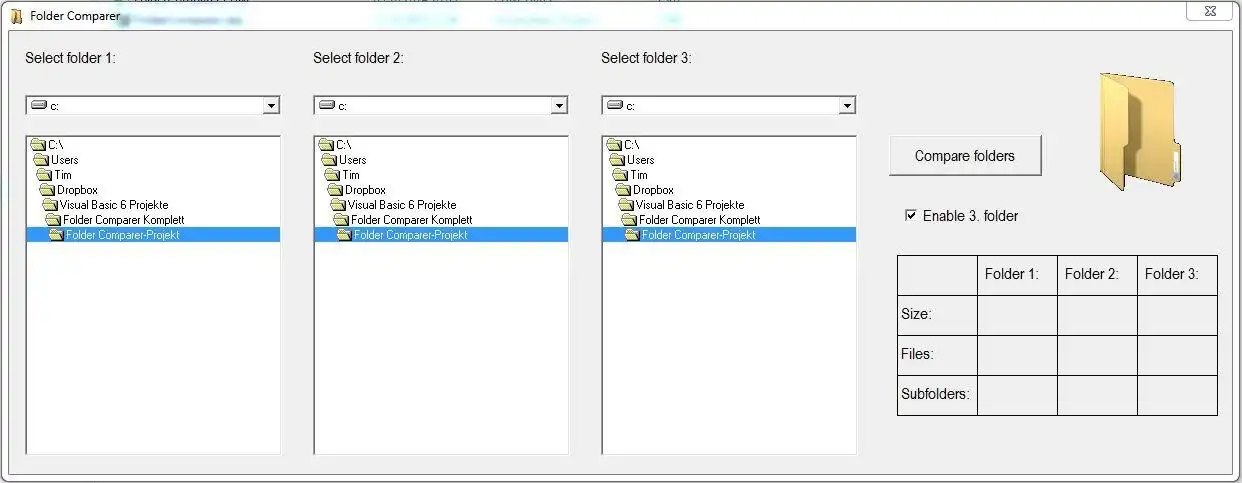 Download web tool or web app Folder Comparer