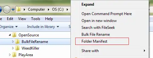 Download web tool or web app Folder Manifest