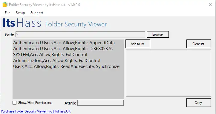 WebツールまたはWebアプリをダウンロードするFolderSecurityViewer