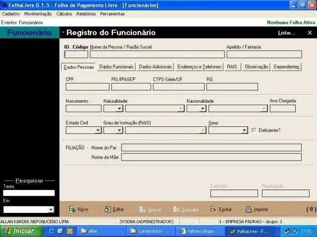 Завантажте веб-інструмент або веб-програму Folha de Pagamento Livre