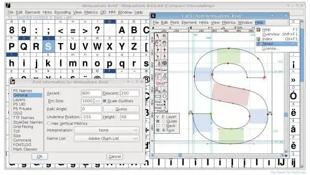 Scarica lo strumento Web o l'app Web FontForge: un editor di caratteri di struttura