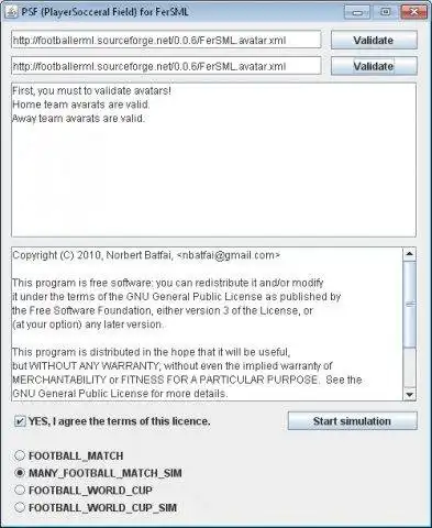 Download web tool or web app Football(er) Simulation Markup Language