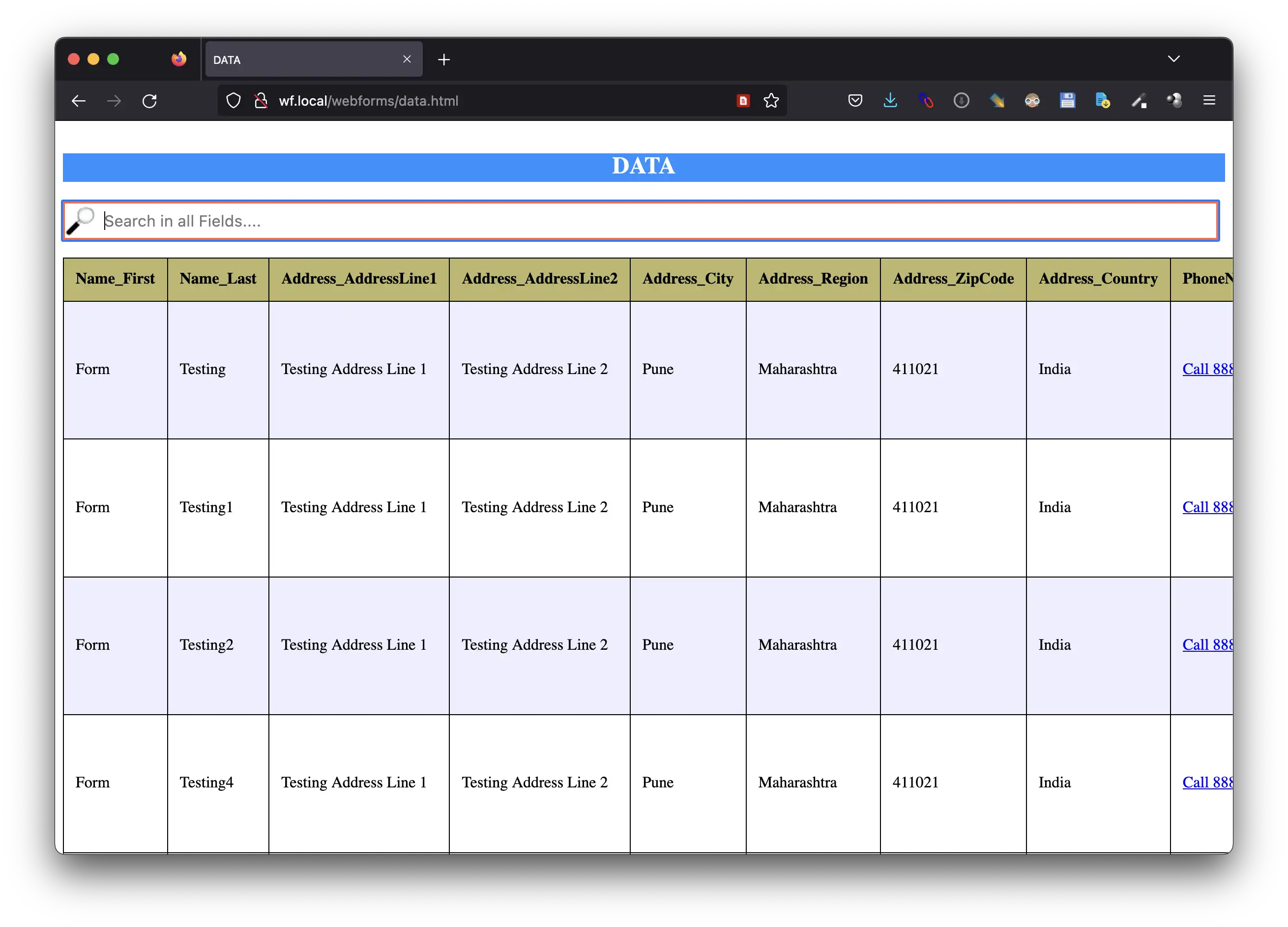 قم بتنزيل أداة الويب أو نماذج تطبيقات الويب لتحويل جدول html باستخدام php
