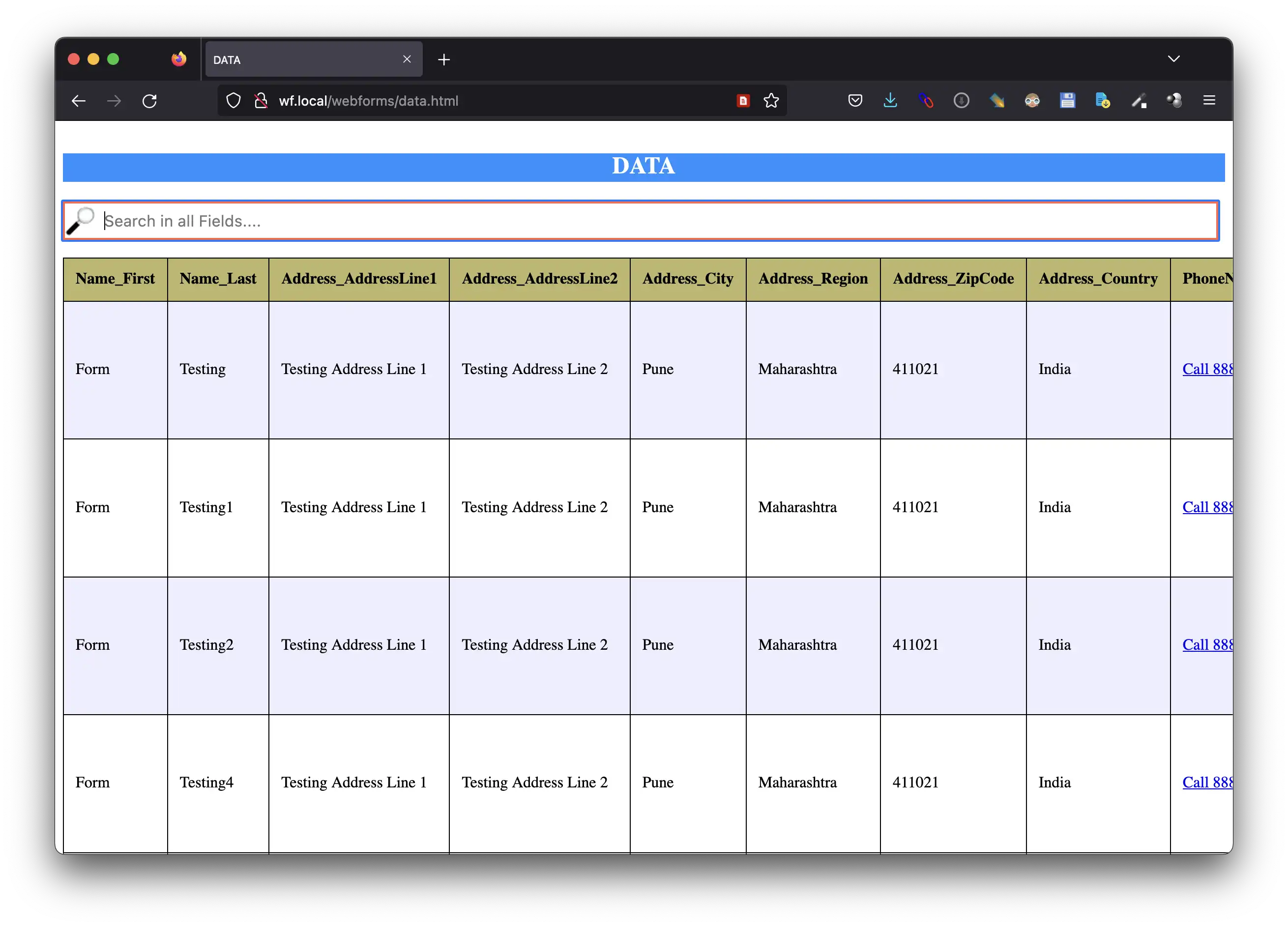 Descargue la herramienta web o los formularios de la aplicación web para la conversión de tablas html con php