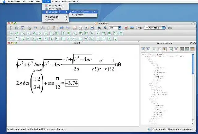 Download de webtool of webapp Formulator MathML Editor om in Windows online via Linux online te draaien