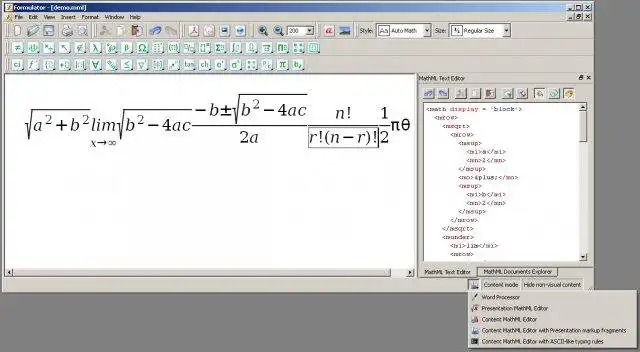 ابزار وب یا برنامه وب Formulator MathML Editor را برای اجرای آنلاین در ویندوز از طریق لینوکس به صورت آنلاین دانلود کنید